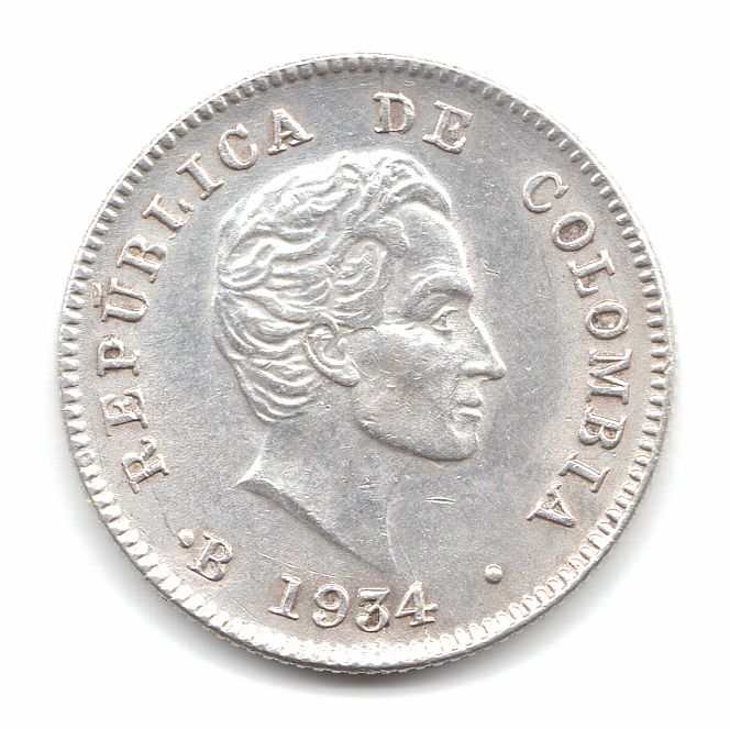 Moneda 10 Centavos 1934 B