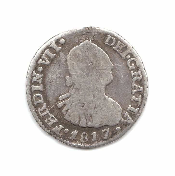 Moneda 1/2 Real 1817 Chile