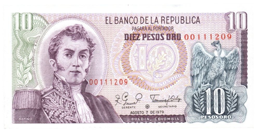 Billete 10 pesos 1979 Reposición
