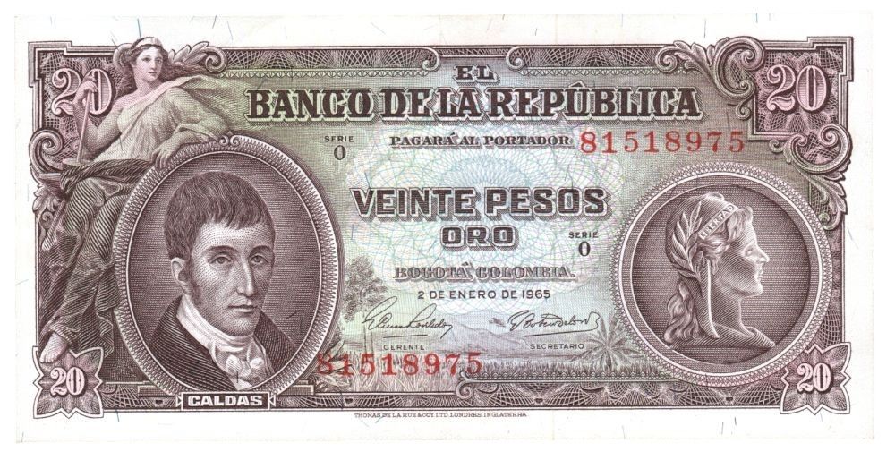 Billete 20 pesos 2 de Enero 1965