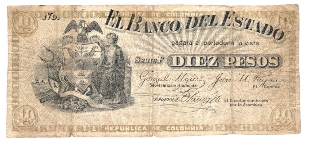 Billete 10 Pesos El Banco del Estado