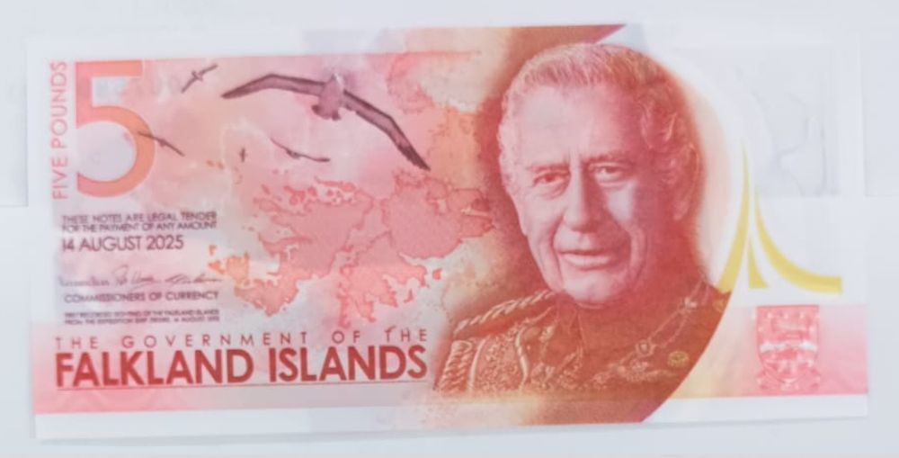 Billete Falkland Islands Five P.